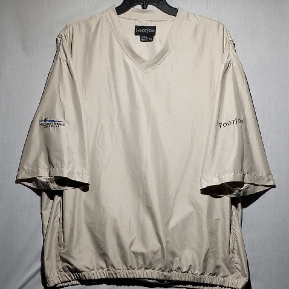 Footjoy V-neck Lightweight Windbreaker Shirt‎ Short Sleeve Mens Size XXL - Picture 1 of 6
